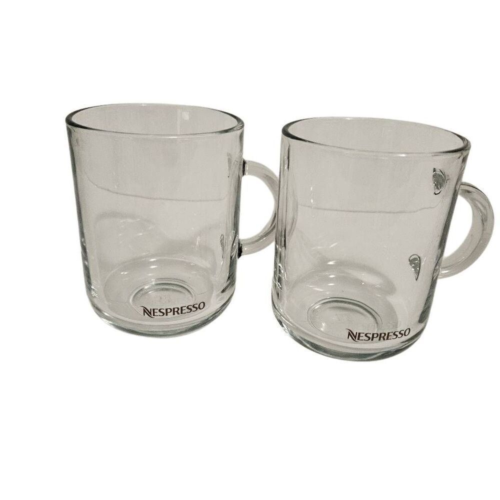 Pair of Nespresso Vertuo glass coffeeβmugs by Konstantin Grcic France.